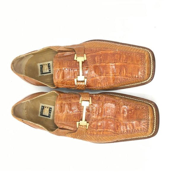Men\'s David Eden Horsebit Loafers Shoes Size 11 Tan Genuine Crocodile Lizard main image 7